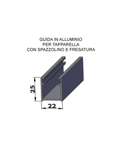 Vendita online guide tapparelle in alluminio con spazzolino misure 25 x 22  x 25 con finiture RAL