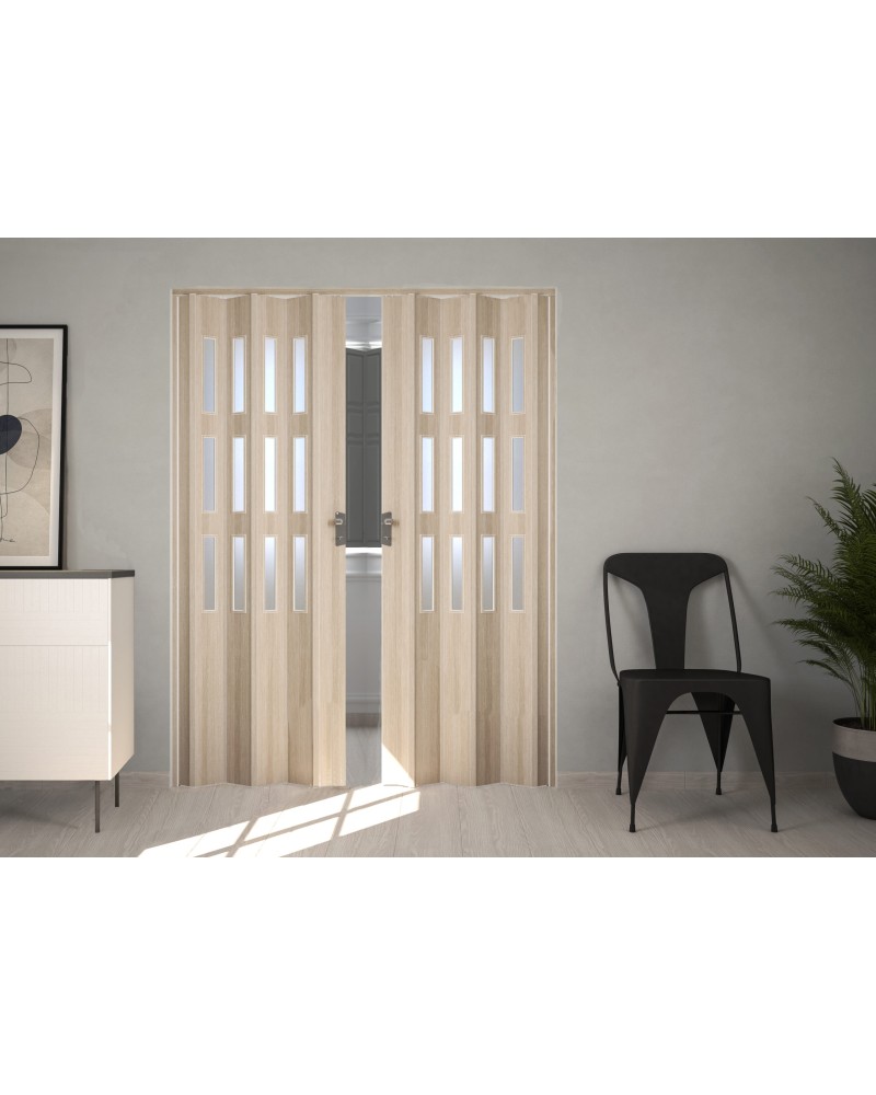 MOLDED FOLDING DOOR WITH 2 DOORS WITH GLASS